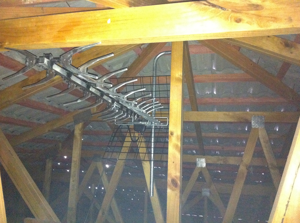 cavity aerial install on wood beam in ormiston